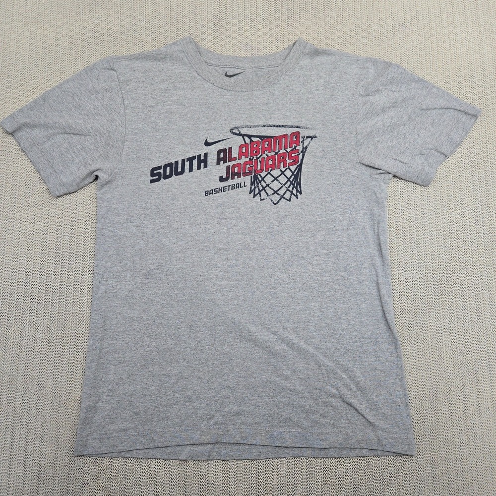 Nike South Alabama Jaguars Shirt Small Gray Basketball Short Sleeve Just Do It